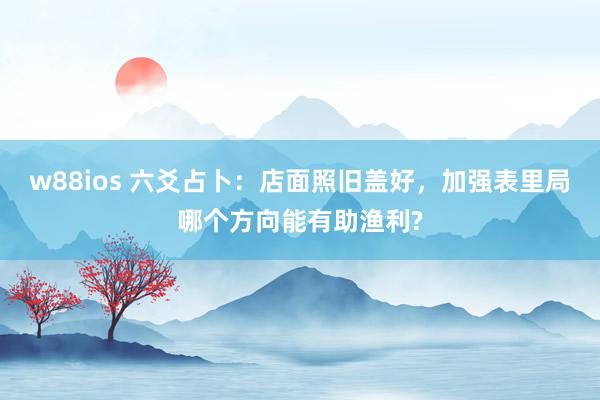 w88ios 六爻占卜：店面照旧盖好，加强表里局哪个方向能有助渔利?